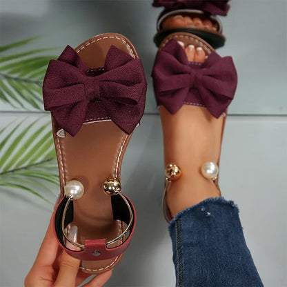Sandalias Elegantes con Perlas y Correa al Tobillo para Mujer