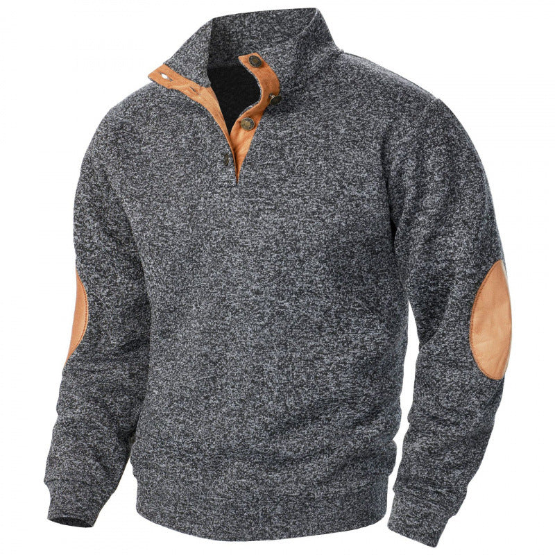 💥Nueva Sudadera de Cuello Alto para Hombre 💥– Estilo casual, cómoda y cálida, con detalles de cuero