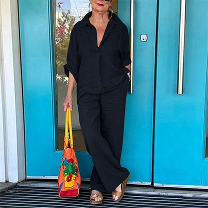 🔥【Vremenski ograničena ponuda - 50% popusta】【S-5XL】🌟Visokokvalitetni ženski set od pamuka i lana, ležernog kroja - unisex, prozračan, ugodan za kožu, udoban