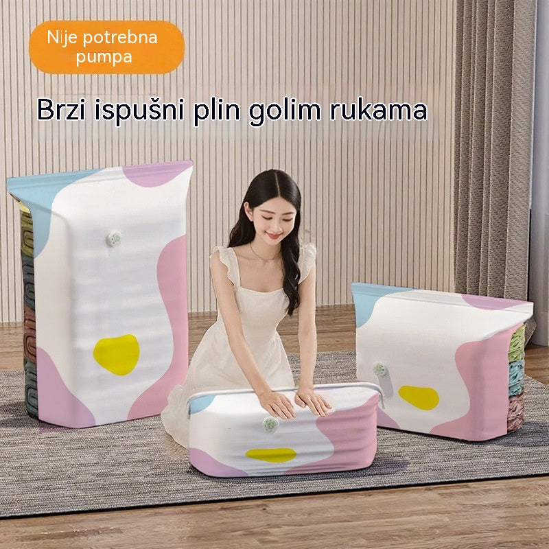 🧳【Ojačani set od 5 dijelova】💨 Samokompresirajuće vakuumske vrećice za pohranu, za višekratnu upotrebu