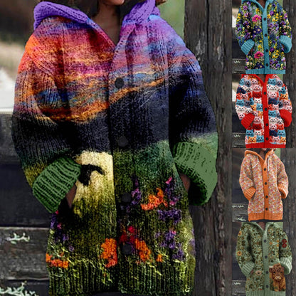 🔥🩰🎀 【S-6XL】 Nová kolekce Podzim/Zima 2025. Vysoce kvalitní, volná retro bunda s kapucí a knoflíky