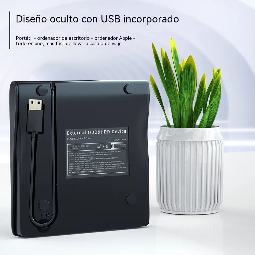 📢📢¡50% de descuento! 💿💻 Lector de CD/DVD Externo – Plug & Play, Portátil y Compatible con Mac/Windows