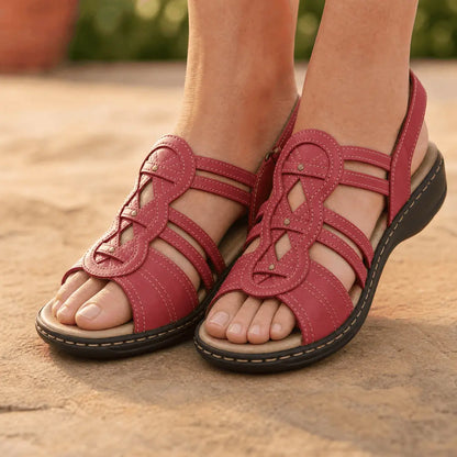 ☀️👡【35-43】Sandalias planas de cuero suaves y cómodas para mujer, ideales para uso diario.