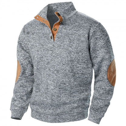 💥Nueva Sudadera de Cuello Alto para Hombre 💥– Estilo casual, cómoda y cálida, con detalles de cuero