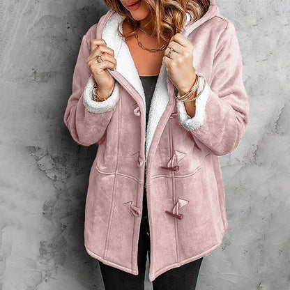 🐏 Descuento de temporada 🔥【S-5XL】Abrigo de invierno para mujer con forro polar y cuello de pelo