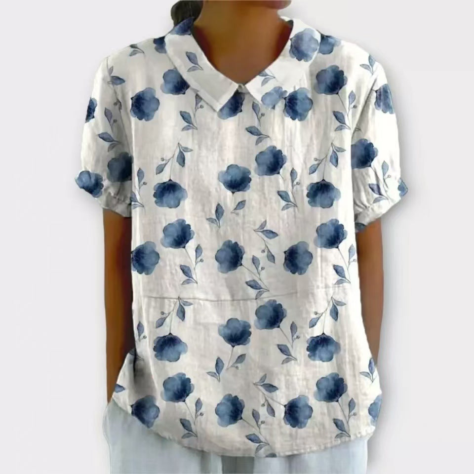 👚【S-5XL】Camisa informal estampada de tallas grandes para mujer, colección 2026