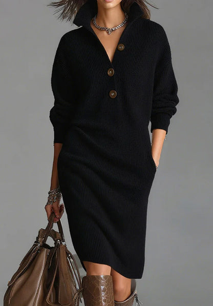 🔥【Tallas S-3XL】✨Oferta por tiempo limitado - 49% de descuento🎉Nuevo vestido de punto con solapa, estilo europeo y americano