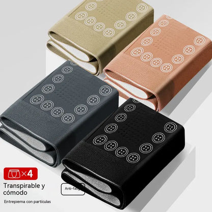 🔥 【Paquete de 4】Calzoncillos bóxer transpirables con textura de masaje y cintura media para hombre