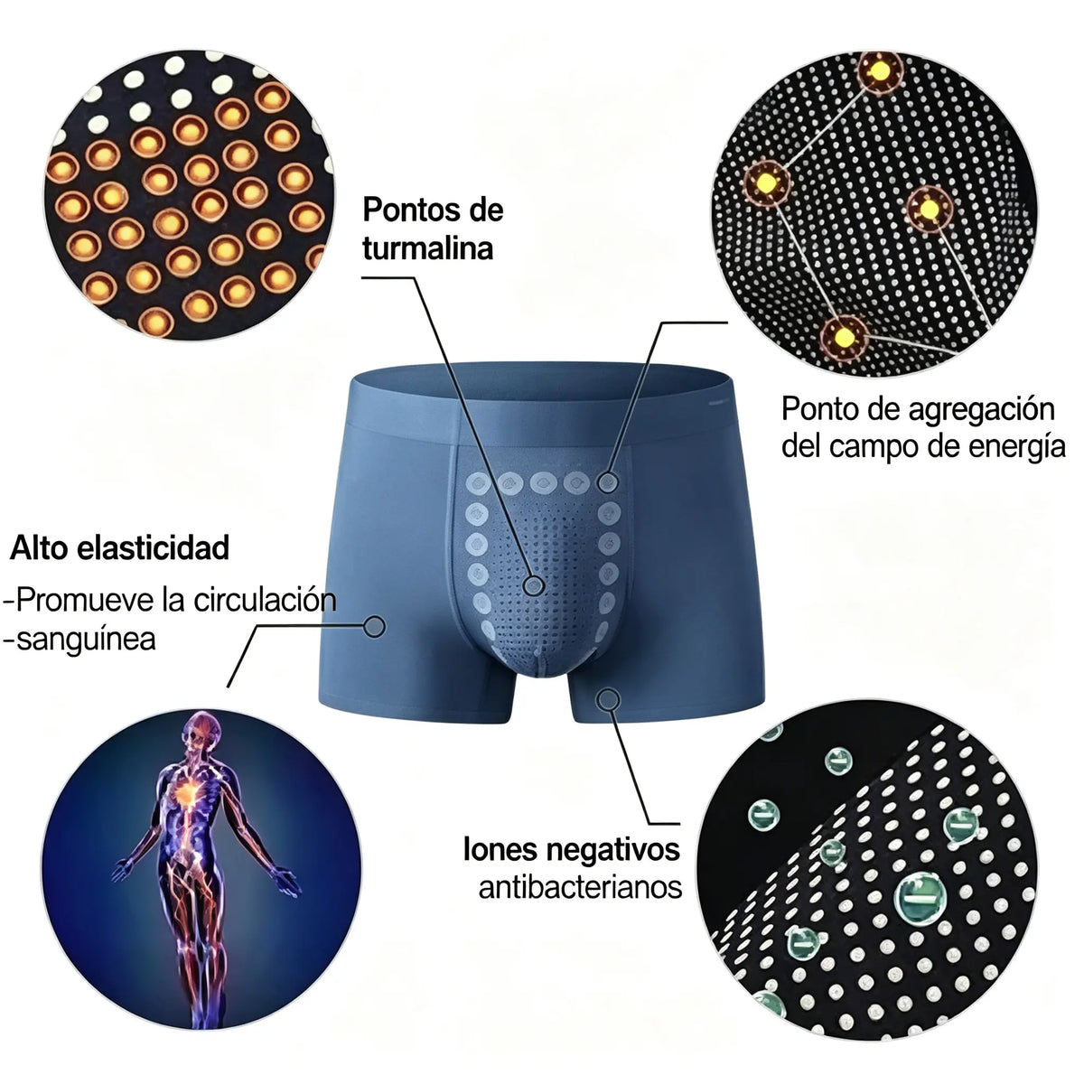 🔥 【Paquete de 4】Calzoncillos bóxer transpirables con textura de masaje y cintura media para hombre