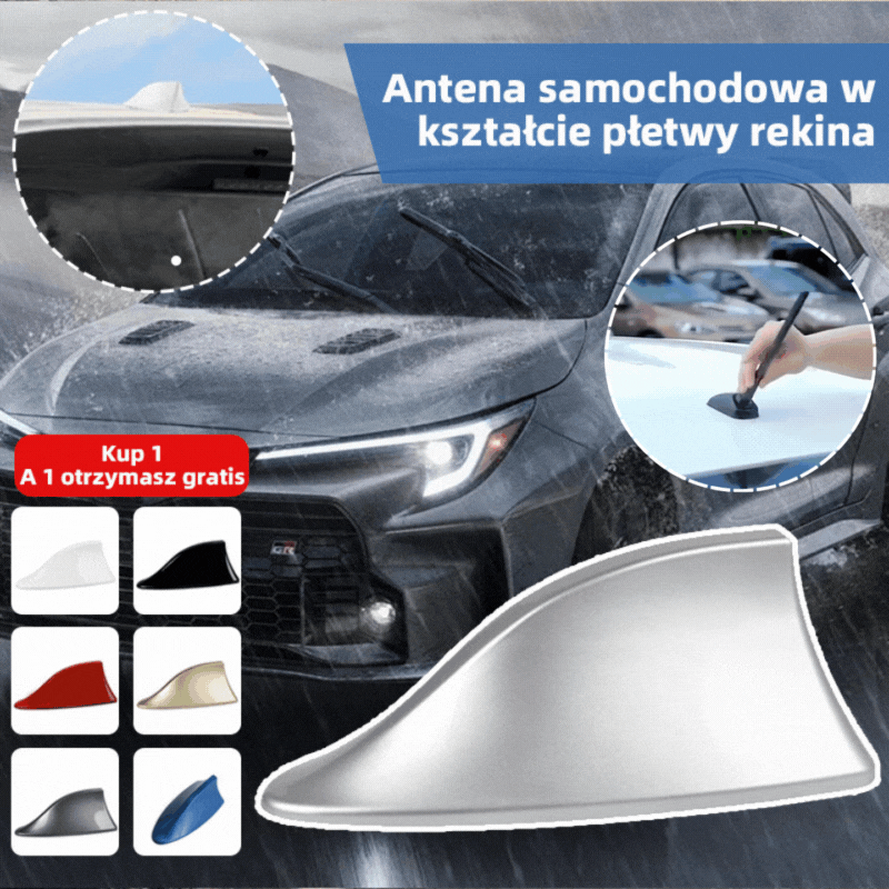 🚗🚗【Compra uno y llévate otro gratis】Antena de coche con forma de aleta de tiburón con antena de señal de radio universal decorativa