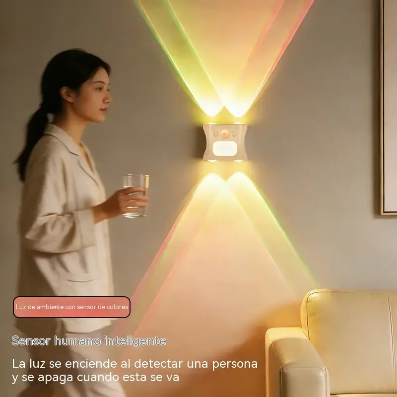 Aplique de pared con sensor de movimiento y mando a distancia
