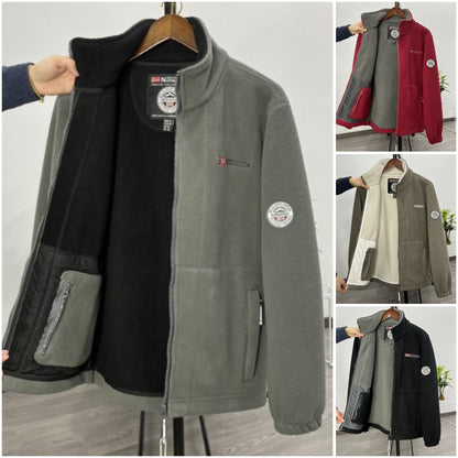 🔥💥【XS-3XL】 Pánska ležérna teplá jesenná a zimná hrubá zamatová fleecová pánska bunda veľkej veľkosti 3779056