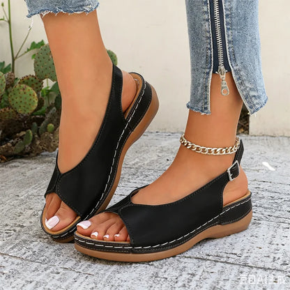 👡 Prémiové rímske sandále z hovädzej kože – hrubá anatomická podrážka, rýchle zapínanie na suchý zips a veľké veľkosti 36-43! ☀️✨