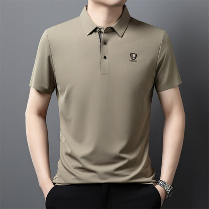 👔【M-4XL】Verano 2026 Nuevo polo casual con solapa de media manga de seda helada