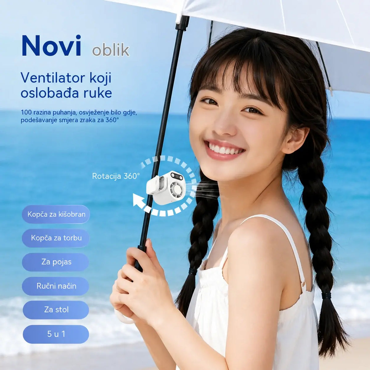 ✨ Prijenosni turbo ventilator za hlađenje automobila