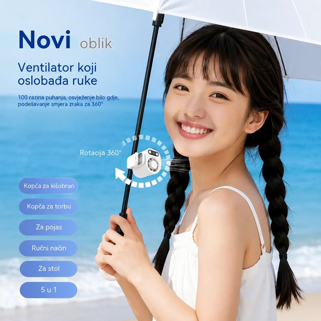 ✨ Prijenosni turbo ventilator za hlađenje automobila