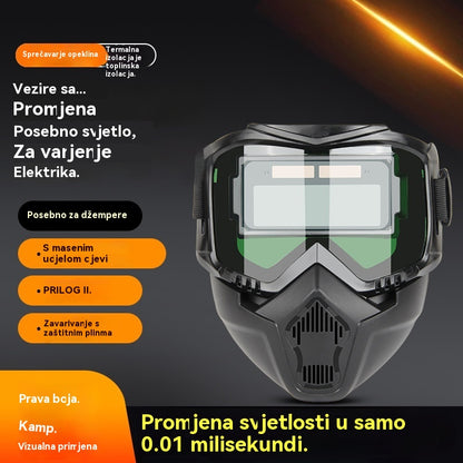 🔥😎Potpuno automatska maska za zavarivanje s prekidačem svjetla i zaštitnom maskom za zavarivače koja se montira na glavu