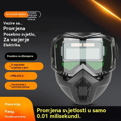 🔥😎Potpuno automatska maska za zavarivanje s prekidačem svjetla i zaštitnom maskom za zavarivače koja se montira na glavu