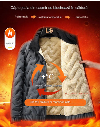 🔥【50% popust】🔥【M-5XL】Moška zimska jakna iz žameta in odebeljenega bombaža za večje velikosti