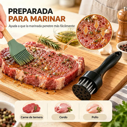 Ablandador de carne de acero inoxidable con 21 agujas para bistec, barbacoa y cocina