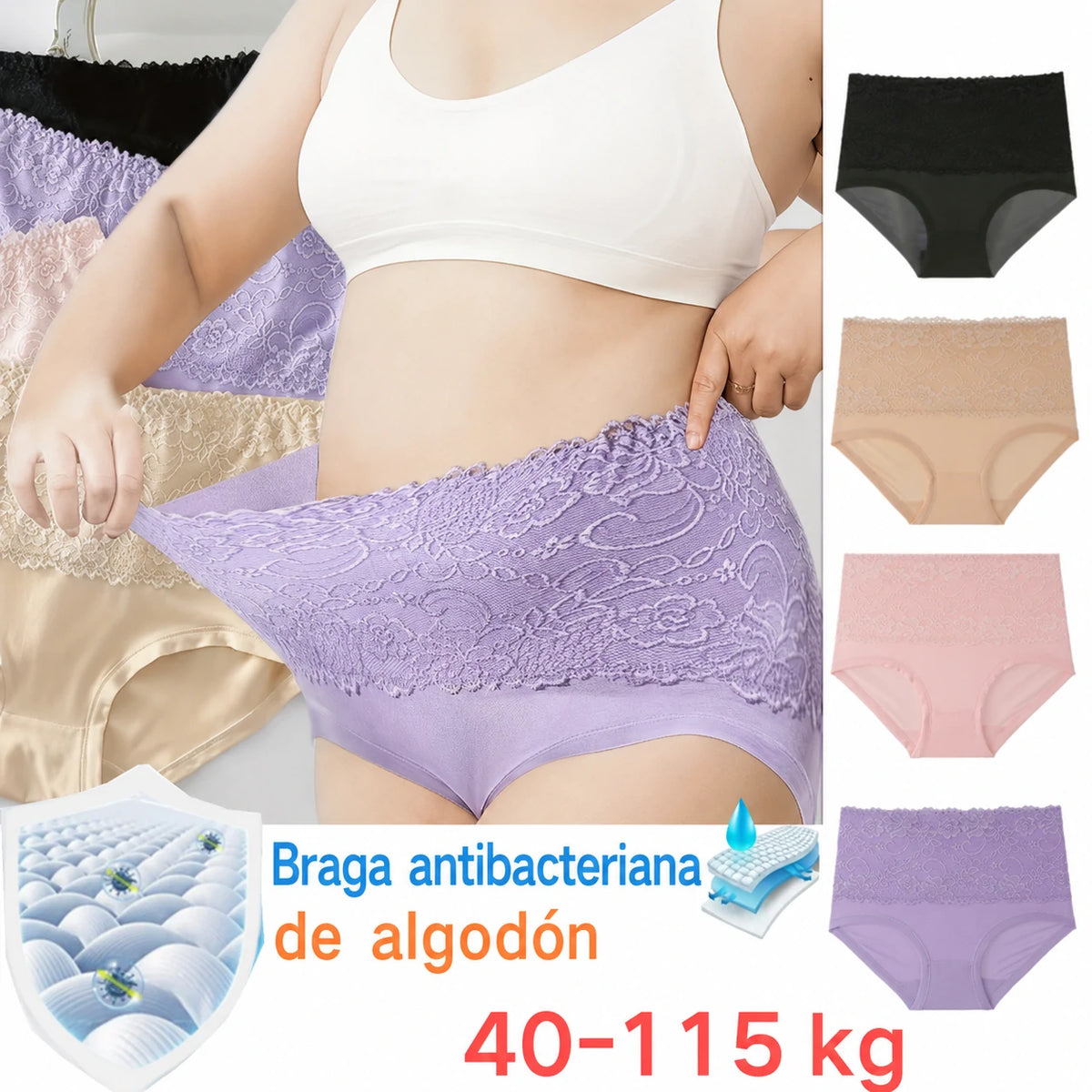 🔥【6 piezas】Último día de superventa: 2026 Ropa interior a prueba de fugas de cintura alta recientemente mejorada