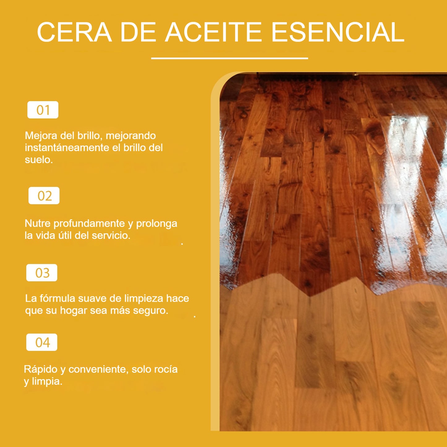 Spray de pulido de madera con cera de abejas 120ML (incluye esponja + toalla) para el cuidado de los muebles, la prevención de grietas y la protección del color.
