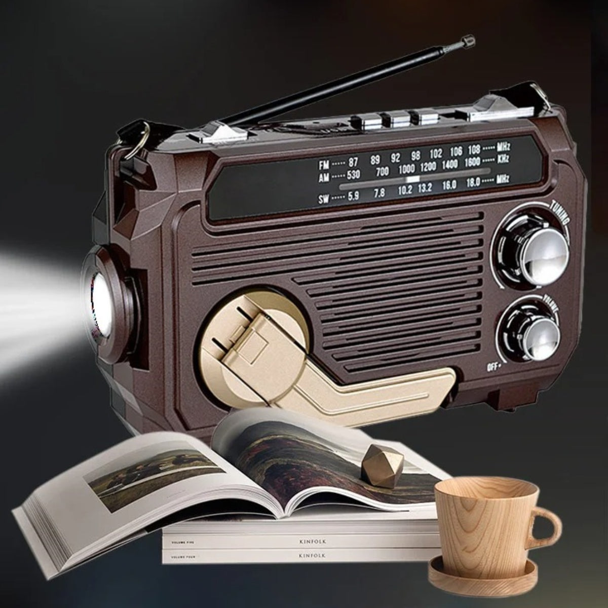 🏕️【Гарантирана автентичност】Многофункционален преносим фенер с AM радио