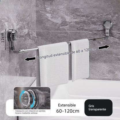🚿✨【60-120cm】Nastaviteľná prísavková tyč na uteráky: Nie je potrebné vŕtať, nepoškodzuje sa, pohodlne sa drží.