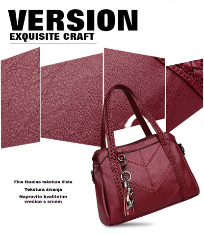 【🔥Vruća rasprodaja🔥】Modna torba od kravlje kože, troslojna, velikog kapaciteta, mekana i udobna koža