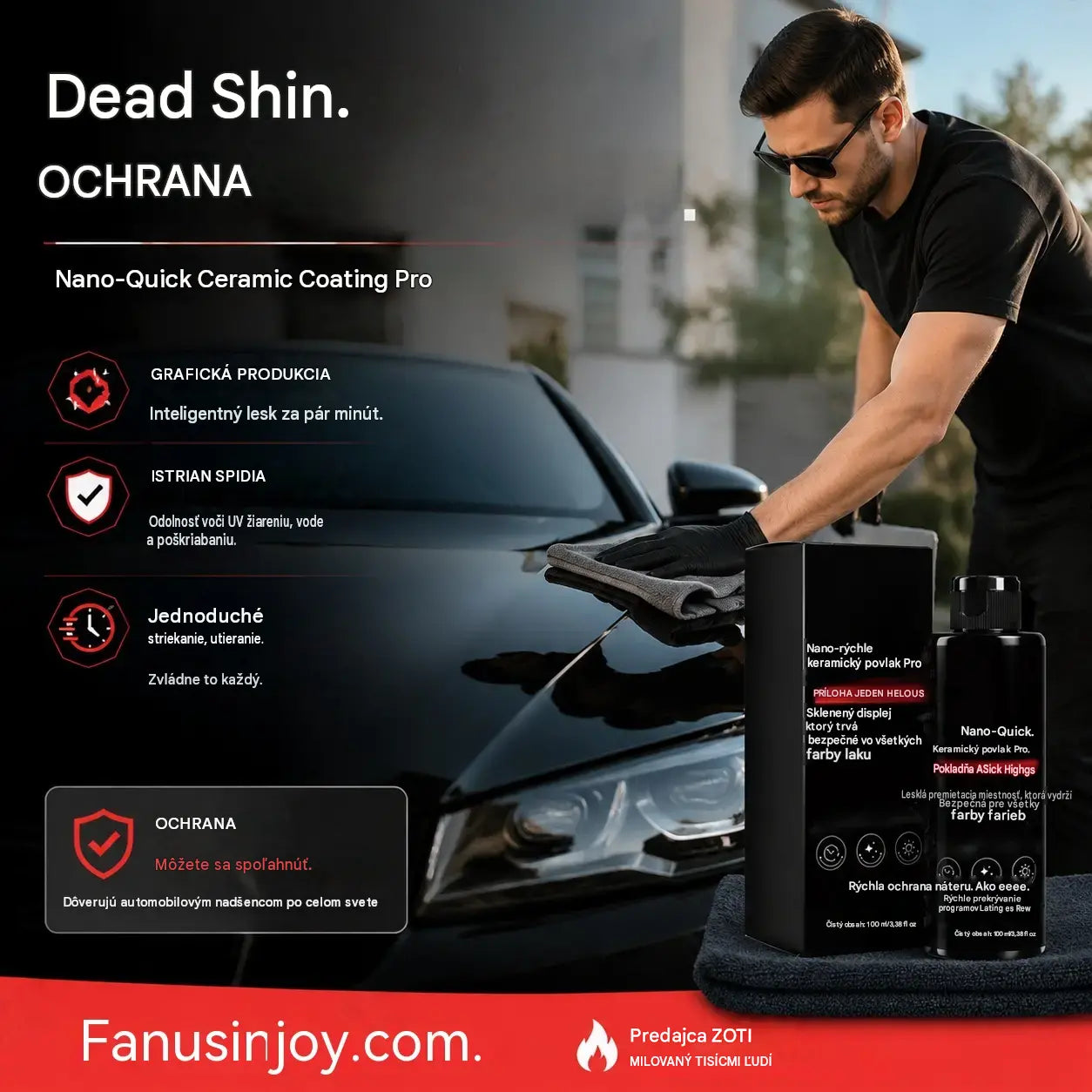 🚗 🏆 Rýchlo pôsobiaci sprej na starostlivosť o auto s vysokým leskom – Okamžitý lesk a ochrana – Hydrofóbny, bez šmúh – ideálny na lak, sklo alebo plast ✨🧼💦