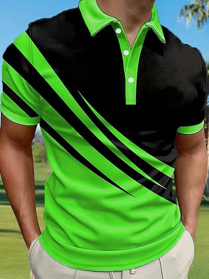 ¡NUEVA TENDENCIA! [S-6XL] Camisa Polo para Hombre Slim con Rayas 3D | Estilo Casual Básico