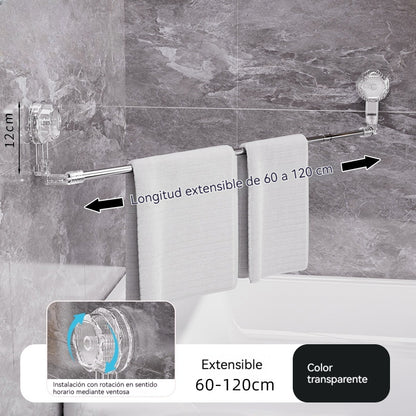 🚿✨【60-120cm】Nastaviteľná prísavková tyč na uteráky: Nie je potrebné vŕtať, nepoškodzuje sa, pohodlne sa drží.
