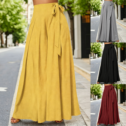 🥇 【S-3XL】antalones casuales de mujer de talle alto y pierna ancha, corte holgado, diseño elegante.
