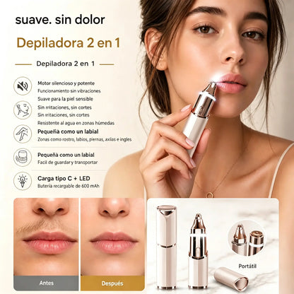 🎁 Modelo 2026 – 50% de descuento💥💗 Dispositivo 2 en 1 para depilación facial y diseño de cejas