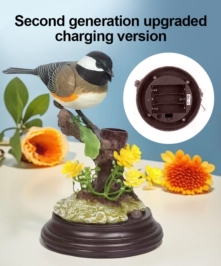 🦜🐦🐦【Compre 1 y obtenga 1 gratis】Adornos de pájaros creativos, lindos y controlados por voz para decoración de escritorio de habitación.