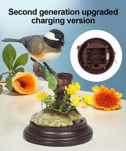 🦜🐦🐦【Compre 1 y obtenga 1 gratis】Adornos de pájaros creativos, lindos y controlados por voz para decoración de escritorio de habitación.