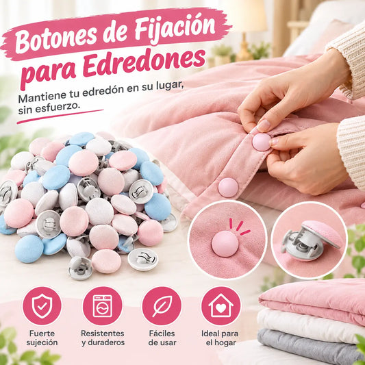 ✨【Juego de 40 piezas】Cierres para fundas nórdicas: ¡Duraderos y fáciles de usar! 📍Adecuados para todo tipo de fundas nórdicas, finas o gruesas.