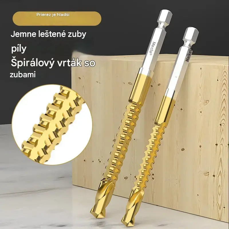 🛠️🔧(6 piezas)Broca helicoidal de acero de alta velocidad con revestimiento de titanio 2 en 1 – Vástago hexagonal, adecuada para taladrar y ranurar madera y metal🔩