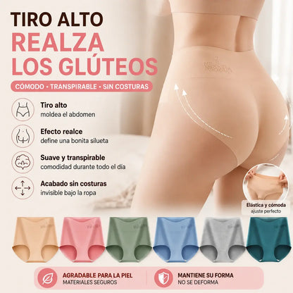 💖【🔥6 unidades por 29 EUR】Bragas de cintura alta con efecto realce de glúteos, confeccionadas en algodón de la más alta calidad ✨️ (45-105 kg)