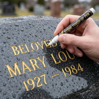 【Compra uno y llévate otro gratis】🖍️ Bolígrafo resistente al agua y a la decoloración para reparar y repintar inscripciones en losas de piedra.