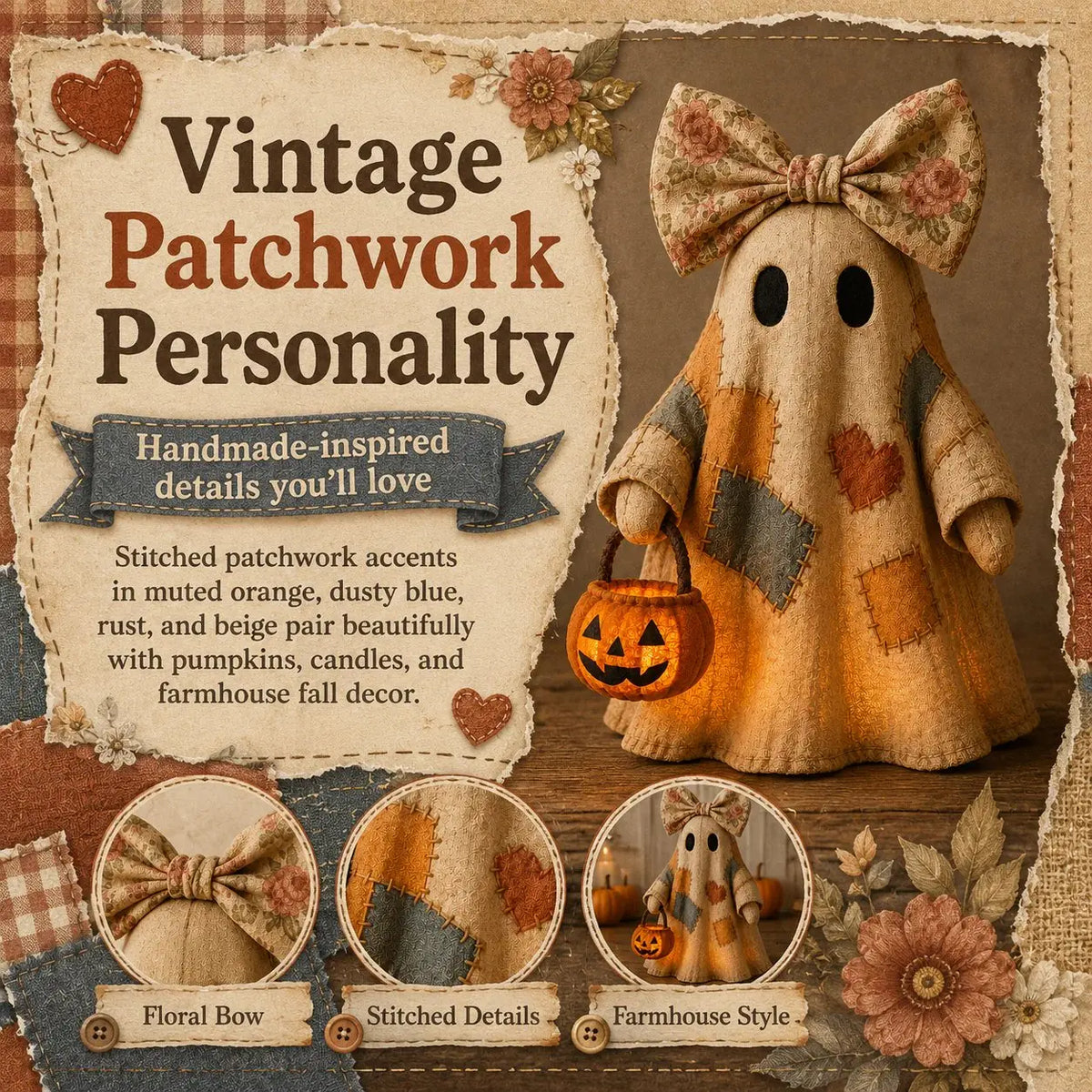 ¡Añade un toque de nostalgia encantadora a tu hogar y crea un ambiente cálido y acogedor! 【Especificación：10*8*7.5cm】🎃✨🍂