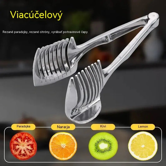 🍅 Ručný kuchynský krájač z nehrdzavejúcej ocele | Pomôcka na rovnomerné krájanie paradajok, citrónov, cibule a ďalších potravín