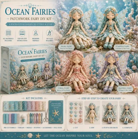 🌸50% de descuento - Serie de costura de cuentos de hadas - Set de muñecas de hadas de patchwork para hacer tú mismo✨👼