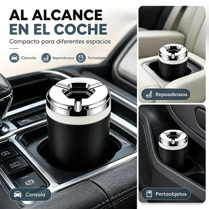 🚗【¡Compra uno, consigue uno gratis!】✨ Cenicero para Coche con Tapa Giratoria | Antiderrame y Estilo Premium | Para Auto, Hogar y Oficina 💨