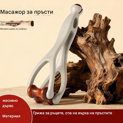 🌿Масажор за пръсти от масивна дървесина: Ролките от естествено дърво помагат за отблокиране на меридианите и облекчаване на умората в ръцете. 🌿