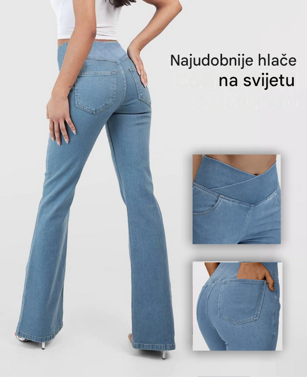 -50% OFF【XS-4XL】Traperice visokog struka, uskog kroja i zvonastog kroja koje podižu bokove