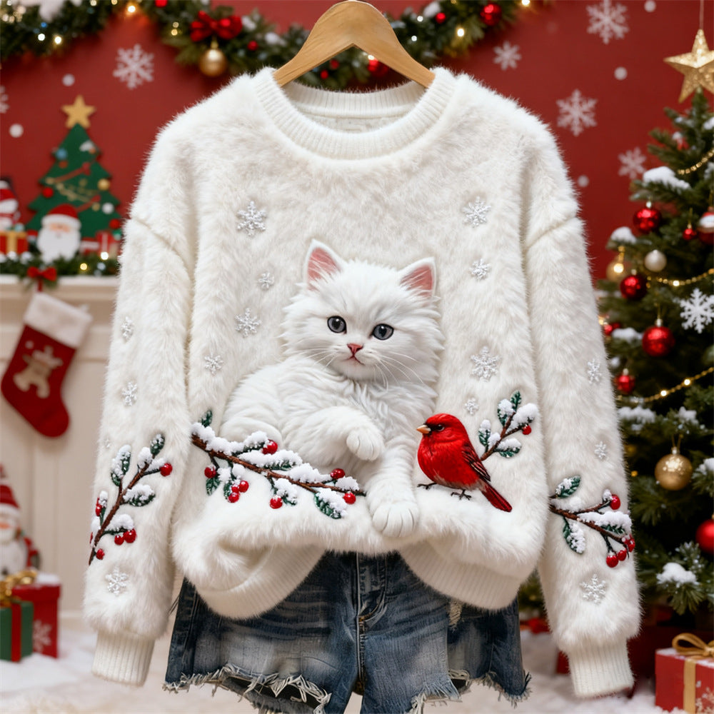 🎄❄️【Akcia -50%】Dámsky flanelový vianočný sveter s krásnymi potlačami