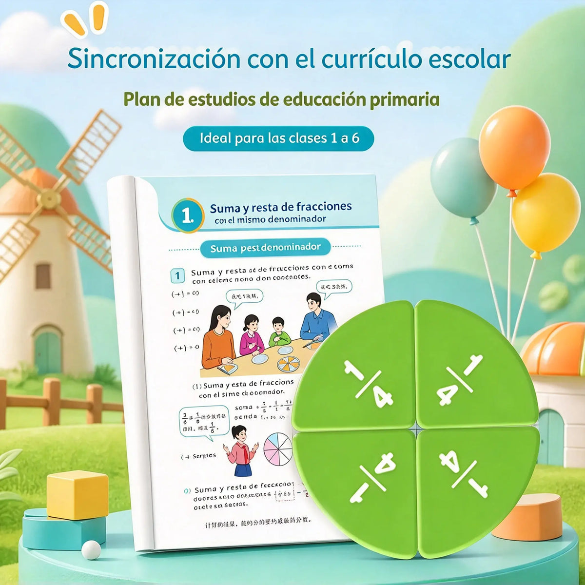 🧮 ¡Ahorra un 60%! 🎯 Libro de fracciones magnéticas: una herramienta matemática práctica, visual y reutilizable ✨