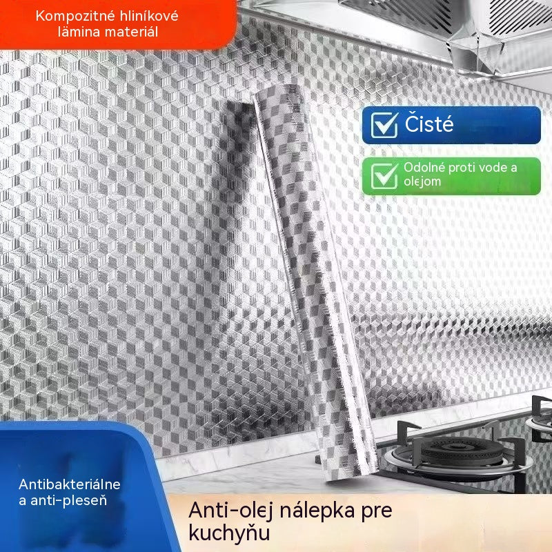 【30 cm * 10 m】🛡️ Odnímateľná lepiaca hliníková fólia – odolná voči mastnote, teplu a ľahko sa čistí