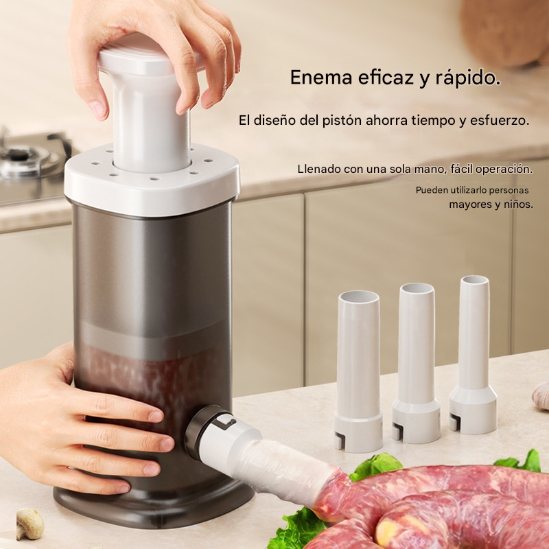 🌭【Herramientas de gran venta】Embutidora de salchichas manual para uso doméstico
